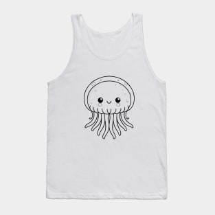 Cute Baby Jellyfish Animal Outline Tank Top